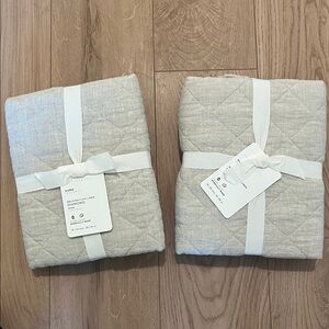 NWT Pottery Barn Belgian Flax Linen Diamond Euro Sham